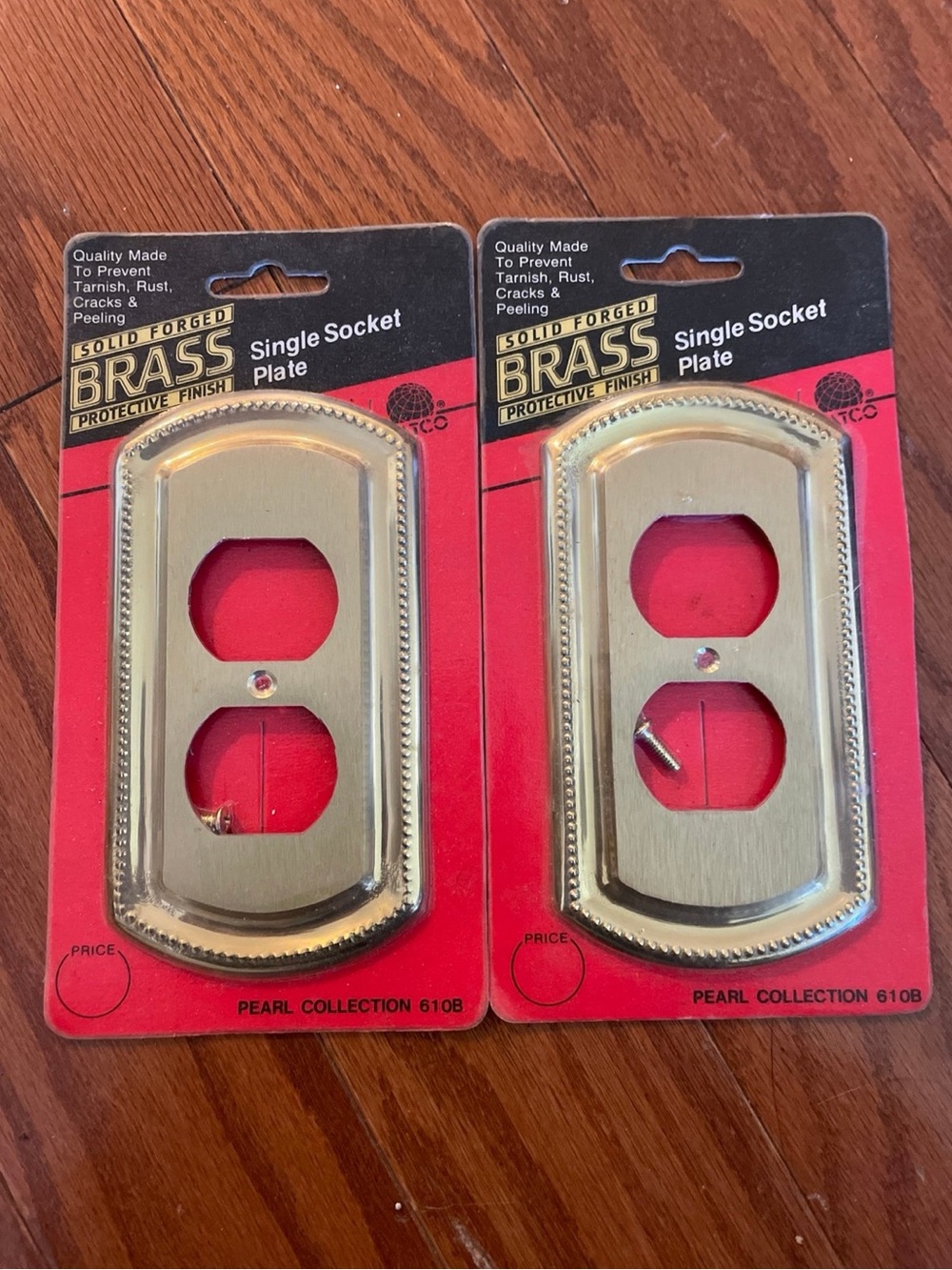 Two Single Socket Plate - Brass Finish